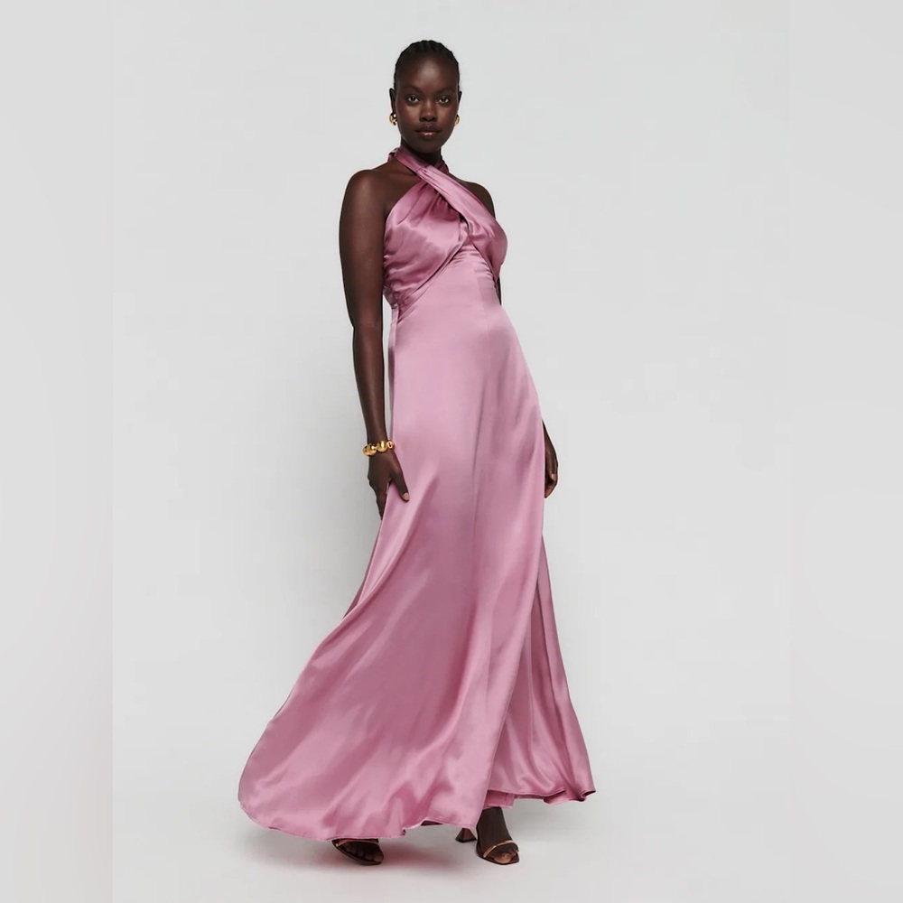 Reformation Veria Silk Dress Sugar Plum - Size 0